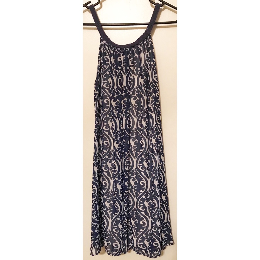Navy and white dress